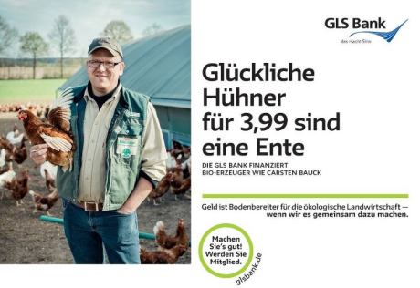 Werbung der GLS-Bank fr Tierausbeutung