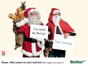 Ich backe mit Butter – Butter, alles andere ist nicht natürlich – Weihnachtsmann